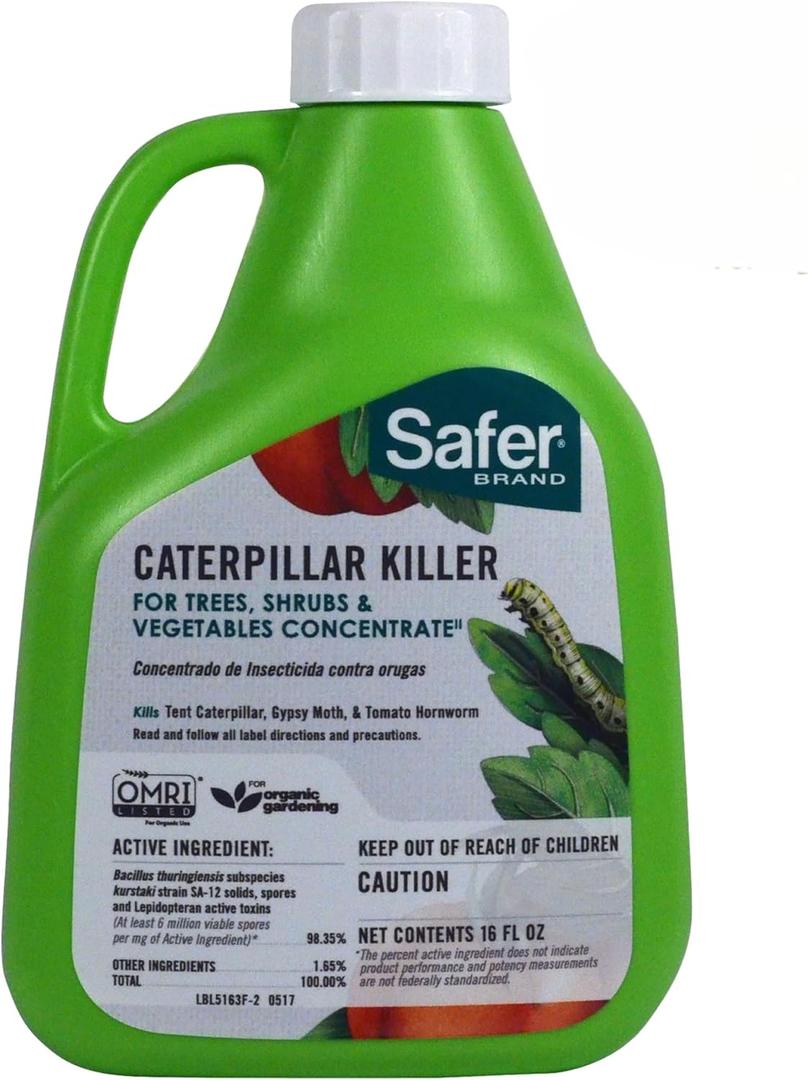 Safer Brand Caterpillar Killer II Concentrate - OMRI Listed for Organic Use - Organic Insect Killer - 16 fl oz bottle - 5163-6