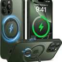 Magnetic for iPhone 16 Pro Case,[Unbreakable & Magnetic Stand] [Military-Grade Protection] [Phone Case Compatible with MagSafe] Slim Translucent Matte Shockproof Phone Cover, Deep Green