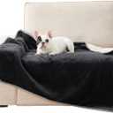 Bedsure Cat Blanket for Indoor Cats - Waterproof Calming Cat Blankets for Couch Protection, Sherpa Fleece Pet Blanket, Soft Plush Reversible Throw Furniture Protector, 50"x40", Black