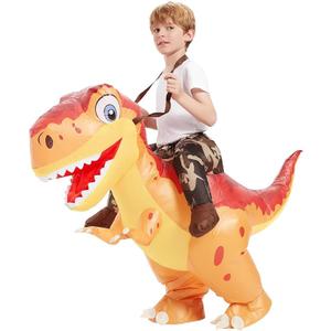 Inflatable Dinosaur Costume Kids Blow Up T Rex Dino Costumes Funny Fancy Dress for Halloween Party 4-6 Y