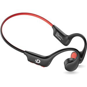 Open Ear Sport Headphones, Wireless Bone Conduction Earphones, Built-in 32GB MP3,with Mic, IP68, Sweat & Water Resistant, Up to 8 Hours Battery, Bluetooth 5.3,for Running,Workouts (Normal, Red)