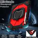 WESOROL Case for Samsung Galaxy Tab S10 Lite/S10 FE/S9 FE 10.9 Inch (2025/2023) Galaxy Tab S9 11 Inch,Shockproof Cover for Samsung S9 FE with Rotating Stand Screen Protector Pencil Holder,Black Red