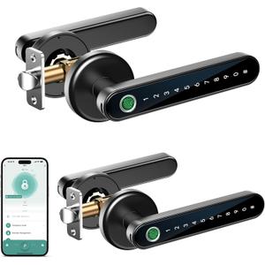 IRONZON 2 Pack Fingerprint Door Lock with Handle Smart Door Lock with Keypad for Home Hotel Office Apartment Bedroom IRONZON 2 Pack Fingerprint Door Lock with Handle Smart Door Lock with Keypad for Home Hotel Office Apartment Bedroom