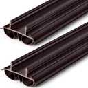 Pushglossy 2 Pcs 36" Double Bubble Kerf Door Sweep 1-3/4" Wide Vinyl Weatherstrip Seal for Exterior Doors, Energy Efficient Draft Stopper, Easy Slide in Installation, Blocks Dust/insects/noise (Brown)