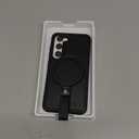 for Samsung Galaxy S23 Case Leather with Stand, Anti-Slip Grip Ring, Fits for MagSafe (Black, S23)