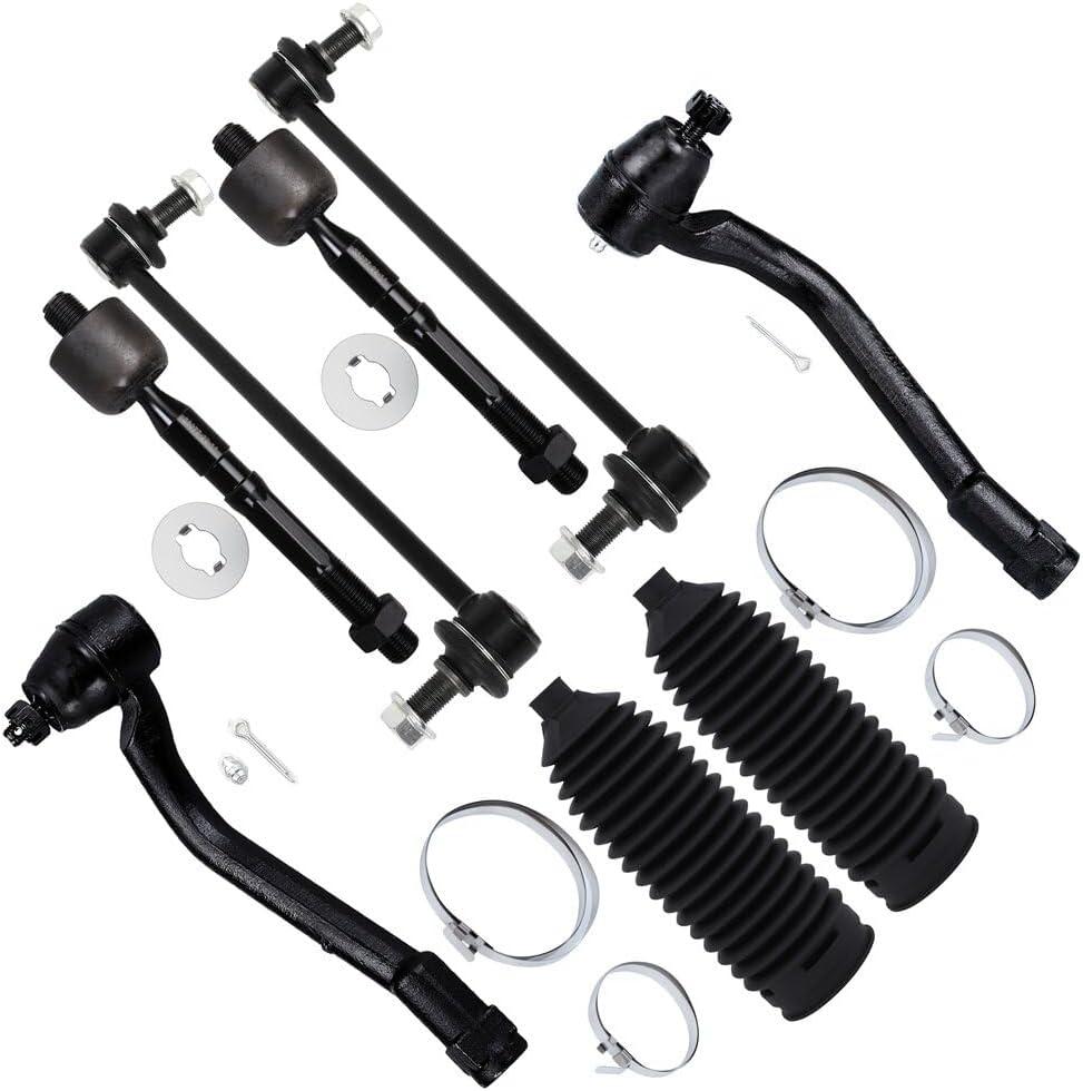 SCITOO 8pcs Front Suspension Kit Outer Inner Tie Rod End w/Steering Boot fit 2012-2013 for Hyundai Sonata 2012-2017 for Hyundai Azera 2011-2015 for Kia Optima 2014-2016 for Kia Cadenza Sway Bar Link
