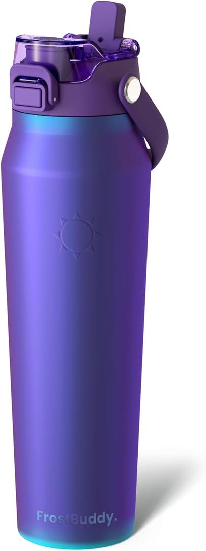 Frost Buddy 32oz Insulated Water Bottle with Straw & Chug Lid | Leak-Proof Stainless Steel | 24-Hours Cold | Sweat-Proof, Cup Holder Friendly | Ideal for Gym, Travel, Sports & Everyday Hydration (Nebula)