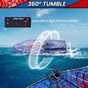 Mini Remote Control Boat RC Boat 2.4Ghz 360 Rotating LED Lights bulit-in Rechargeable Battery Swimming Pool BathtubToys Remote Control Boats for Kids 8-12 Years Birthday Gift Spider