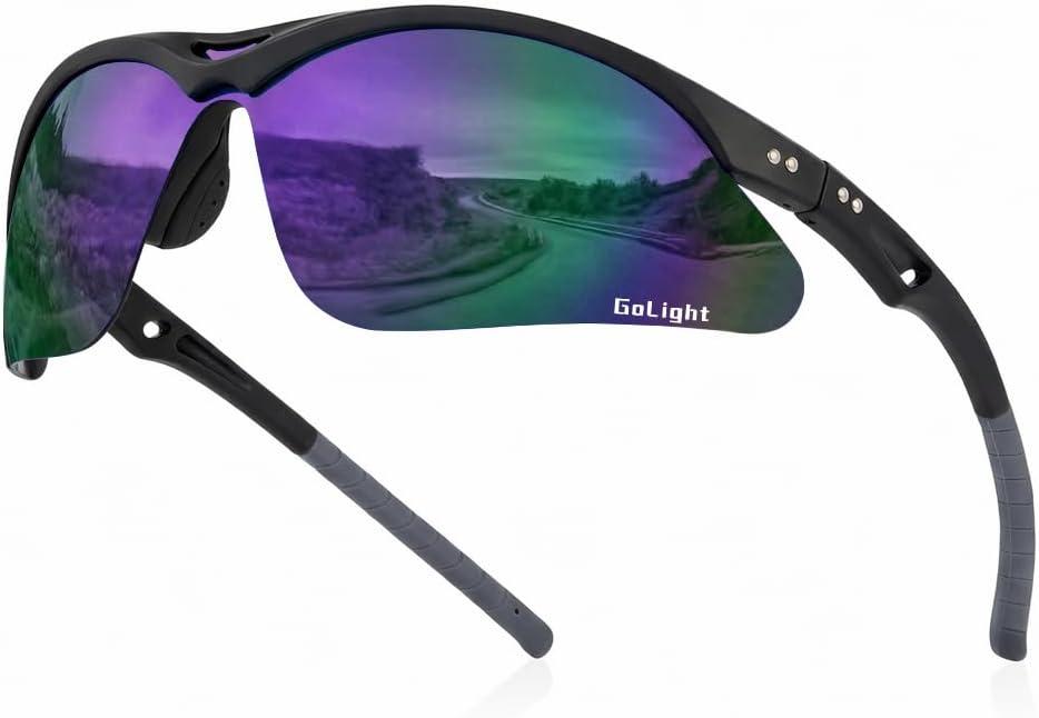 GoLight Polarized Wraparound Sports Sunglasses for Men & Women – UV400, Anti-Glare, Lightweight Frame with Metal Hinges
