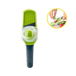 Joie MSC Stainless Steel Blade Mini Mandoline Slicer with Protective Slide Guide (Green)