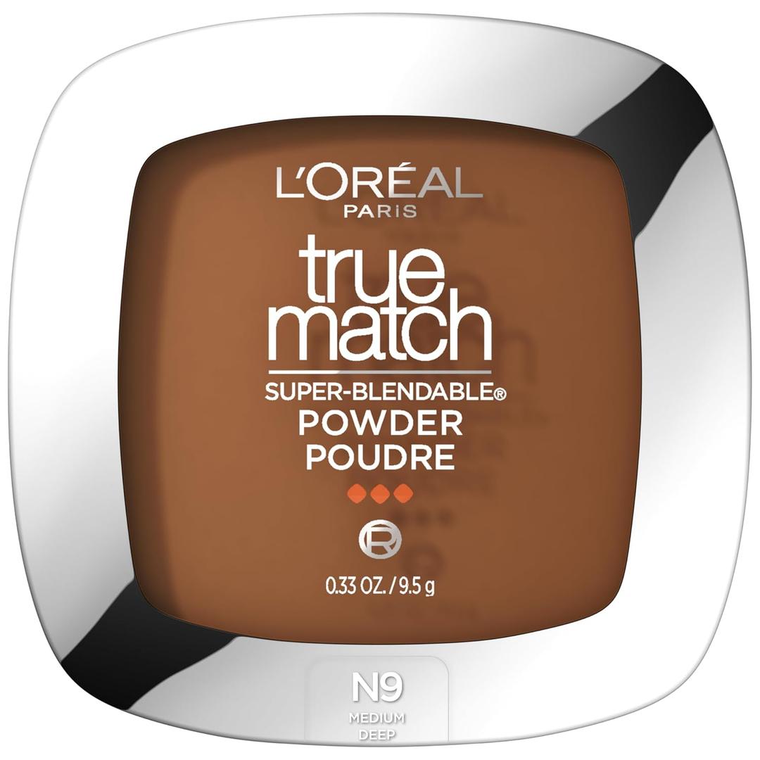 L'Oreal Paris True Match Super Blendable Oil Free Powder Foundation, N9 Medium Deep, 0.33 oz (0.33 Ounce (Pack of 1))
