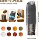 CIRCLE JOY Gravity Electric Salt and Pepper Grinder Set Rechargeable Automatic Pepper and Salt Shakers with LED Light, External Adjustable Coarseness, One-Hand Operation for Salt & Spices