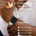Fullmosa Bands Compatible with Apple Watch Band 45mm 44mm 42mm, Stainless Steel iWatch Band with Case for Apple Watch Series 9 8 7 6 5 4 3 2 1 SE3/2/1, Silver and Gold