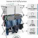 Honey-Can-Do Oversized Collapsible Clothes Drying Rack, 35", 50 lb, Grey
