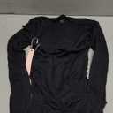 QINSEN Long Sleeve Square Neck Tops for Women Double Lined Side Ruching Going Out Shirts Basic Tee (X-Small, Black)