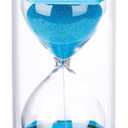 SuLiao Colorful Sand Clock - 3 Minute Timer, Small Blue Plastic Hourglass for Kids, Games, Classroom, Kitchen, Decor