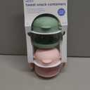 Ubbi Tweat Snack Containers for Kids & Toddlers, BPA-Free Tritan Spill-Proof Toddler Snack Cups, Portable Travel Food Storage, Summer Essentials for Kids, Sage Green & Blush Pink