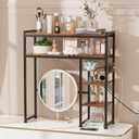 Aetheris Desktop Organizer Shelf, 30" Wooden Office Storage Rack with Outlets, Display Shelf Rack with Light Strip, 5 Tier Desktop Display Rac, Desk Shelf, Desk Hutch for Computer Monitor, Brown