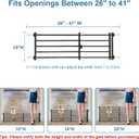 Malier Indoor Dog Gate with Door, 26-41" Extra Wide Full Metal Pet Gate Short Dog Gate for Stairs, Pressure Mount 10'' Tall Small Puppy Low Gate Easy Step Over for Doorways
