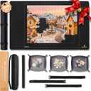 Jigsaw Puzzle Mat Roll Up 1500 Pieces Saver Pad 46" x 26" with 3 Sorting Trays & Travel Storage Bag Portable Non-Slip Rubber Bottom