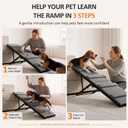 RAYKI Dog Ramp for Bed & Couch, Foldable Pet Ramp with 5 Adjustable Height Levels, Non-Slip Striped Fabric, Portable Indoor Dog Ramp for Small to Medium Dogs, Fits 16"-24" Furniture