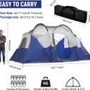 HIKERGARDEN 10 Person Tents for Camping Family Outdoor Dome Tent, Blue