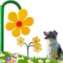 Crazy Daisy Sprinkler Funny Sunflower Flower Sprinkler for Dogs | 360° Rotating Water Sprinklers for Lawn Garden Watering, Crazy Dancing Sun Flower Yard Sprinklers for Dog Playing - Yellow