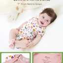 PATPAT Baby Bodysuits Supersoft Bamboo Viscose - Short Sleeve Boys and Girls - Newborn Infant Unisex Clothes Pack (0-3 Months, Pink Flowers)