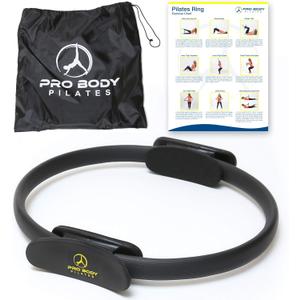 ProBody Pilates Fitness Ring  14 Inch Pilates Ring for Focusing on Toning Inner Thighs, Arms, and Core (Black)