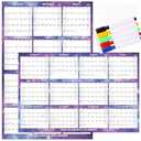 Dry Erase Calendar 2026 - Large Yearly Calendar for Wall, 32'' x 48'' Laminated Erasable Calendars 2026 with Large Blocks, Horizontal/Vertical, Great for Office, School, Home
