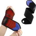 Cordless Wrist Heating Pad & Hand Massager - 3-Temperature Heat, Adjustable Vibration, Portable Design for Hands, Wrists, Elbows | Pain Relief for Arthritis, Typing, Gaming (Blue)