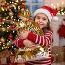 PINWATT 30 Pack Christmas Gift Bags Reusable Plastic with Ribbon Ties, Assorted Sizes (5S/5M/10L/10XL), Santa Holiday Bags for Kids Toys Large Gifts & Goodie Supplies