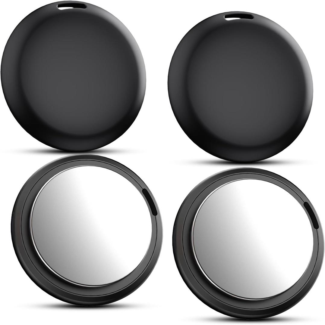 Air Tracker Tags 4 Pack - Bluetooth Wallet Tracker, Keys Finder Work with Apple Find My (iOS Only), Smart Item Locator Tags for Luggage, Backpack, Phone (Black)