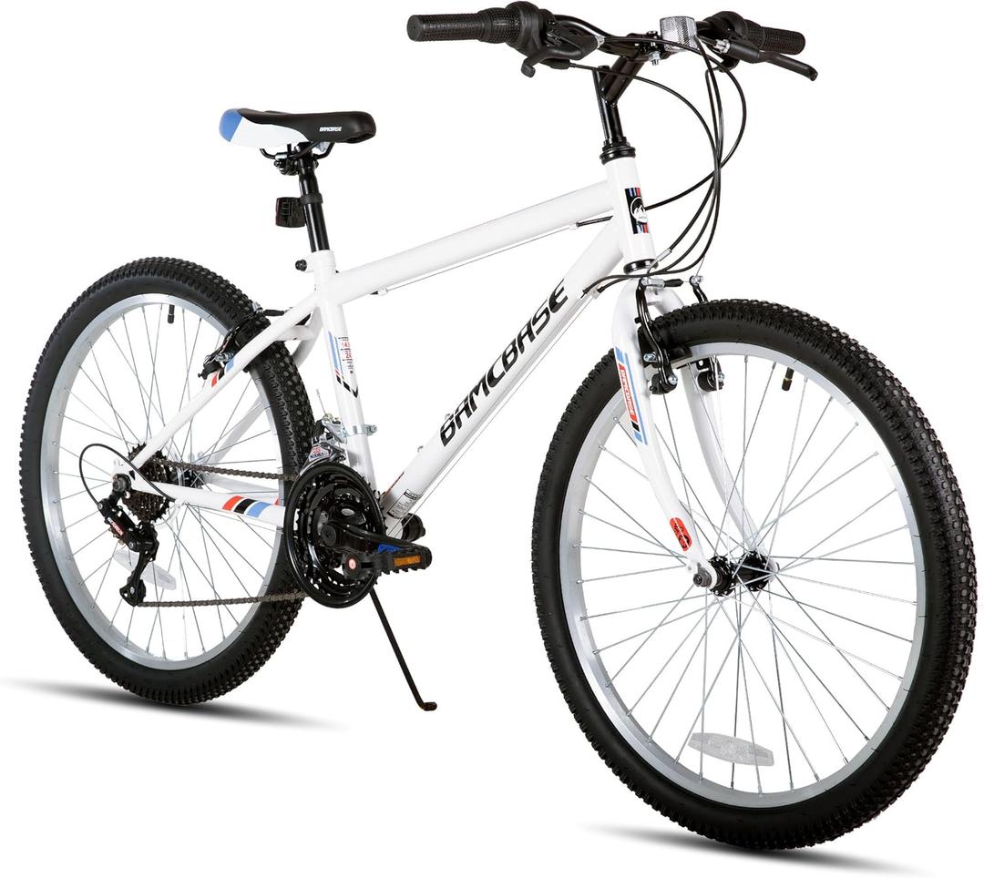 HH HILAND 26 inch Mountain Bike for Men and Women, 18 Speeds High-Carbon Steel Frame, Sport Cycling MTB Bicycle for Adult White