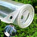 LOYID 11' X 15' Clear Vinyl Tarp, 14 Mil Clear Tarps Heavy Duty Water Resistant, 400g/m² Thickened Tear Resistant with Metal Grommets, for Patio Porch and Garden Chicken Coop