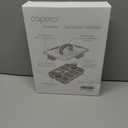 Caperci Original Snackle Box Container - 10-Compartment Divided Snack Serving Tray with Lid & Handle, 2 Dressing Containers, Perfect for Picnic, Leak-Proof, Dishwasher Safe, BPA-Free (Cream)