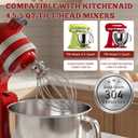 Stainless Steel Mixer Attachments for KitchenAid 4.5-5 Qt Tilt-Head Stand Mixer, Dishwasher Safe Set with Wire Whip, Dough Hook and Flat Beater, Heavy Duty Replacement Accessories for Baking
