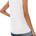 EyMuse Womens Summer Sleeveless Short Tank Tops 2 Pack Trendy Vneck Solid Basic T Shirts Casual Loose Fit Dressy,White,Black XL