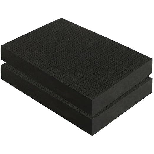2 Pack 12 x 12 x 2 Inch Gun Case Foam Inserts - Precut, High-Density Black Foam Padding Customizable Padding for Gun Parts, Toolboxes, Camera Bags & Precision Equipment Protection