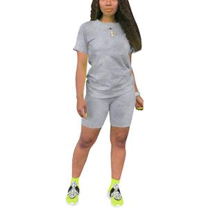 KINIKO Women's 2 Piece Casual Fashion Sports Solid Color Suit short Sleeve top and Pants Set Sweatshirt (X-Large)