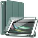 SURITCH Case for iPad Air 3 2019(3rd Gen)/iPad Pro 10.5 2017,[Built-in Screen Protector][Pencil Holder] Full Body Trifold Stand Protective Case Cover with Auto Wake/Sleep for Apple iPad 10.5"-Green