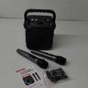 Karaoke Machine, Portable Bluetooth Speaker with 2 Wireless Microphones for Adults & Kids with Lights, Karaoke Microphone with PA System Supports USB/TF/FM/AUX for Home Party Home System Packages (Black)