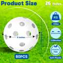 Coopay 80 Pack Baseball Practice Balls Plastic Training Balls Lightweight Hollow Softballs with a Drawstring Bag for Hitting, Baseball Training Indoor Outdoor Use (White)