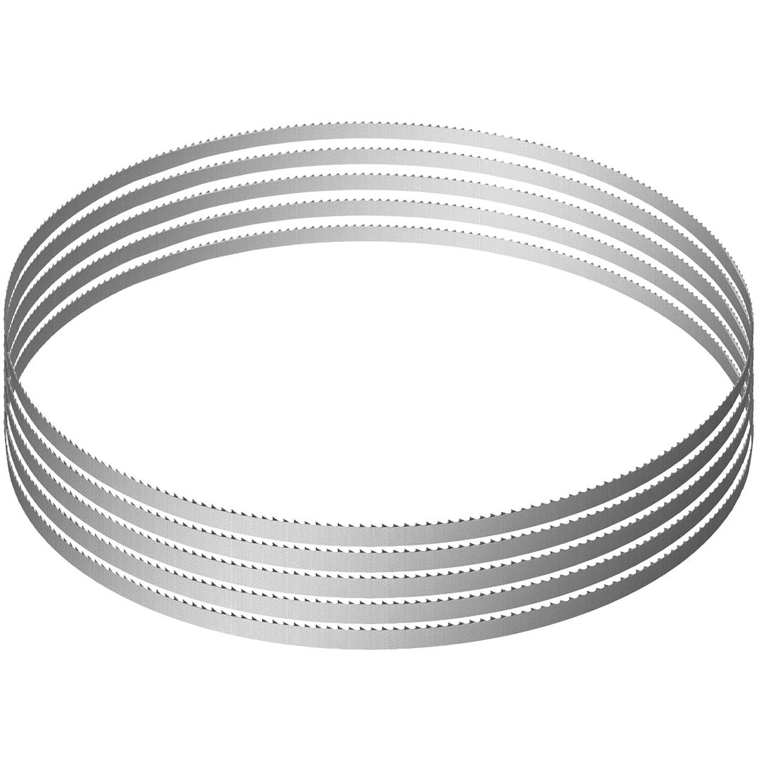 VEVOR Band Saw Blade, 65x0.6x0.02 inch, 5 PCS/Pack Meat Bandsaw Blades for Replacement, 65Mn Carbon Steel Blade, 3 TPI Meat Cutting Blade Wrapped by Rust-Proof Paper, for Commercial Bone Saw Machines