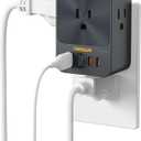 30W Wall Charger, TESSAN Fast Charging Multi Plug Adapter with 3 Outlet Extender Surge Protector, Multiple Plug with 4 USB Block Power Delivery (2 USB C Ports) for Home Office Essentials (2 USB-A+2 USB-C(30W), Black)