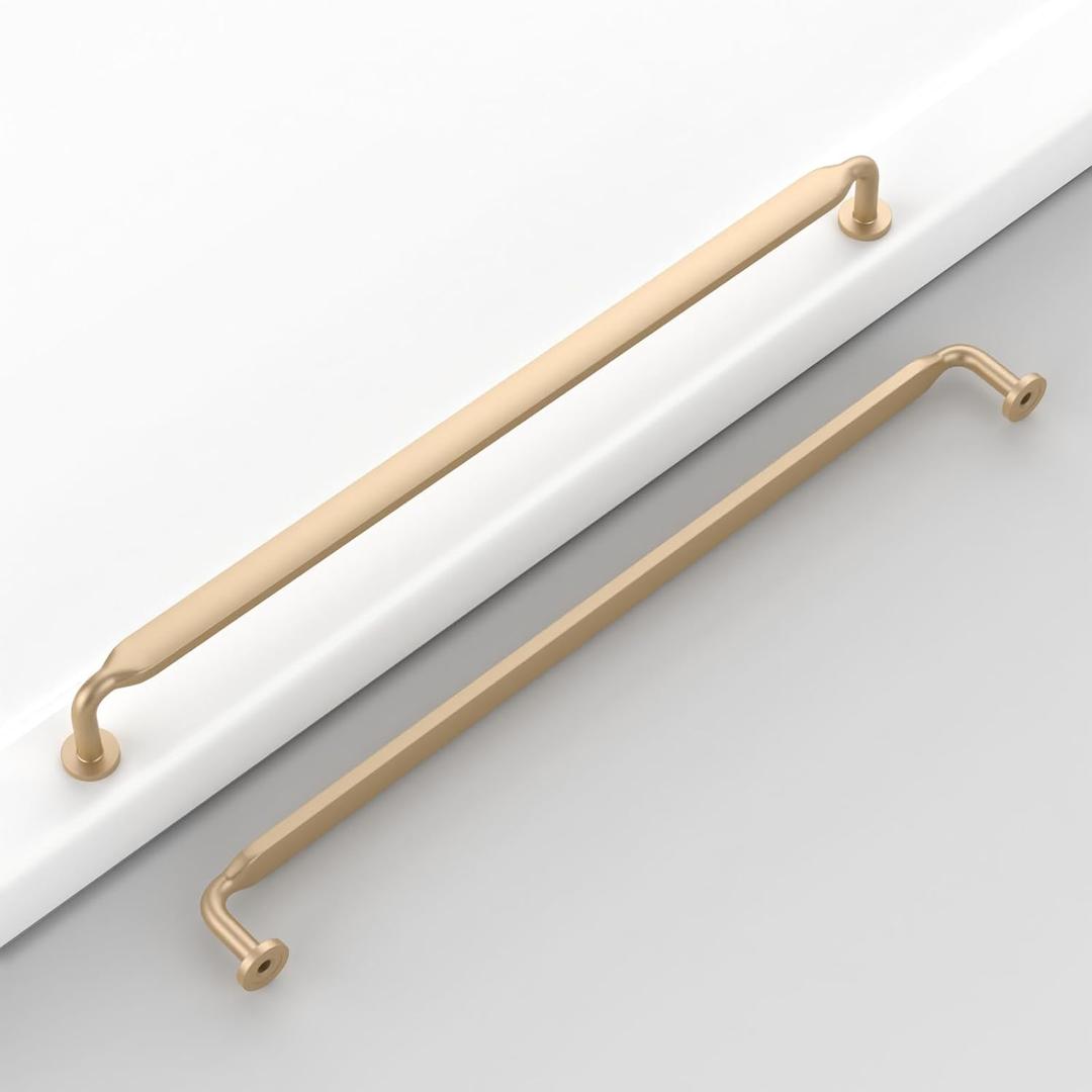 10 Pack 10''(254mm) Champagne Copper Cabinet Pulls Kitchen Drawer Cabinet Handles Champagne Bronze Hardware for Cabinet Cupboard Dresser Handles CK0076