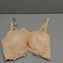 Push Up Lace Bra for Women Underwire Plus Size Comfortable Brassiere (34C, Beige)