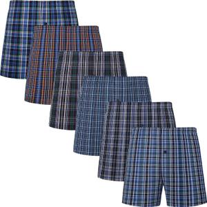 JupiterSecret Men's Boxers Underwear 100% Cotton Woven Boxers for Men Pack Boxer Shorts Assorted Colors (L)