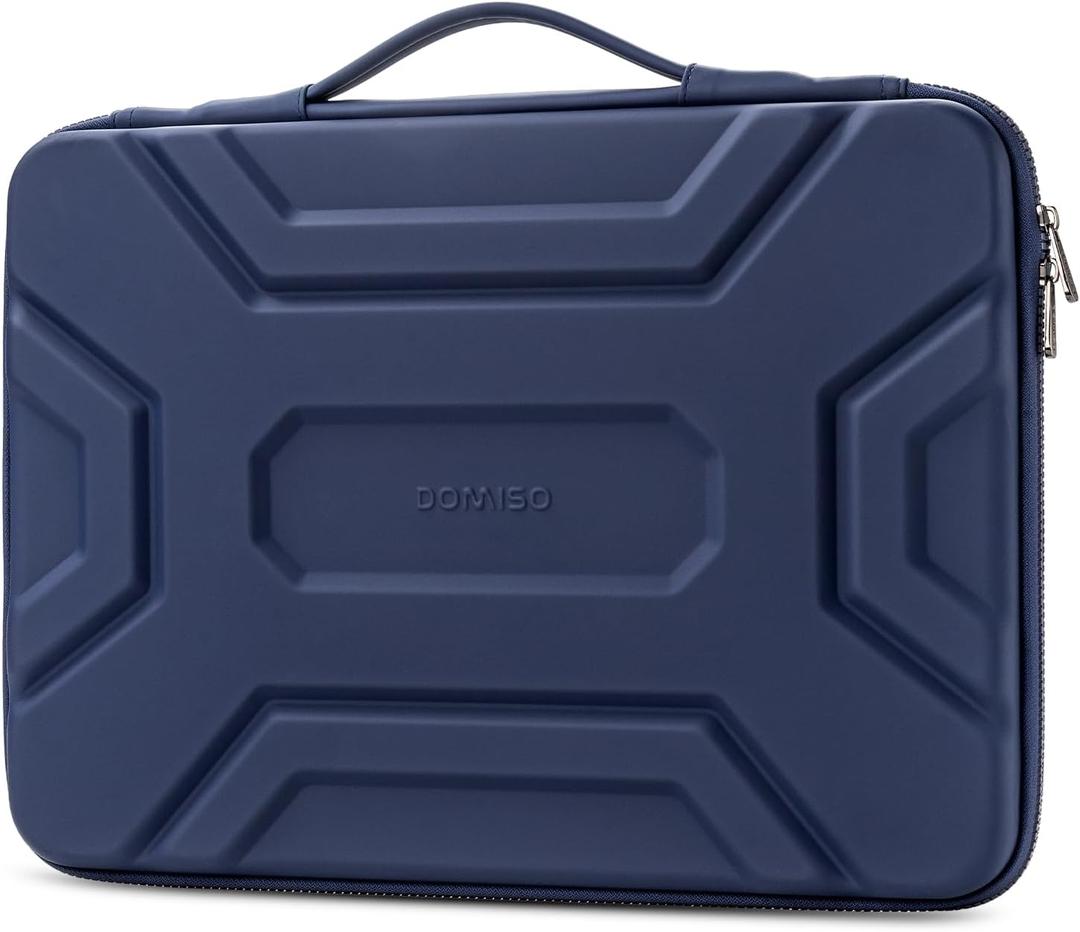 DOMISO 14-inch Laptop Sleeve with Handle Shockproof Computer Bag Waterproof EVA Protective Carrying Case for 14" HP Dell Asus Lenovo Laptop, Dark Blue