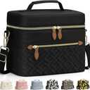 Capolo Lunch Box for Women, Men, Adults, Insulated Lunch Bag Leakproof Lunch Cooler Box with Removable Strap, Cute Lunch Tote Bags, Reusable Thermal Lunchbox for School Work Picnic(Small, Black)